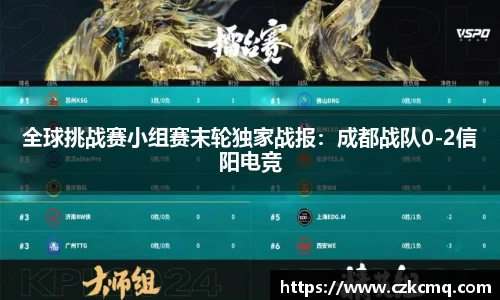 全球挑战赛小组赛末轮独家战报：成都战队0-2信阳电竞